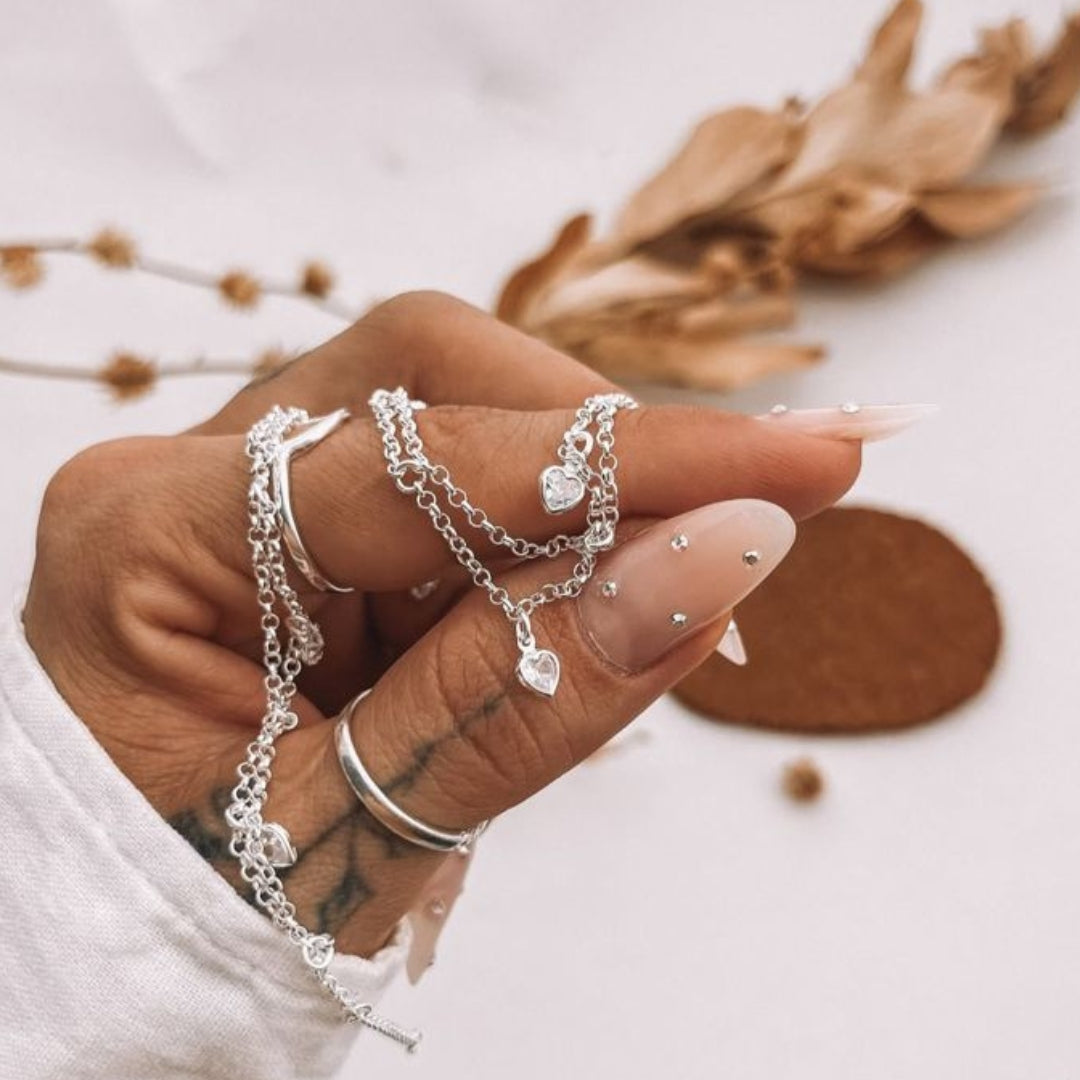 Tornozeleira Estilo Renda Prata 925