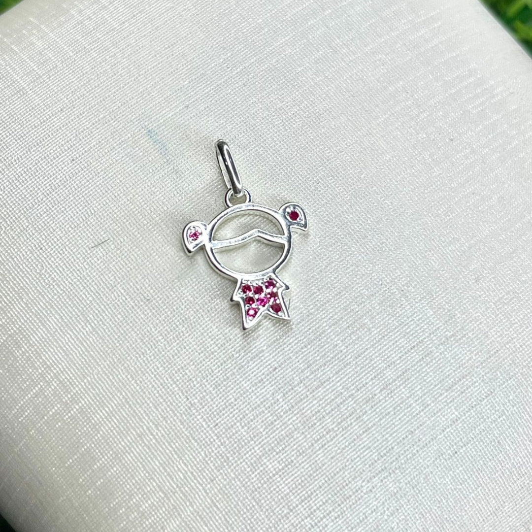 Pingente Menina com Zircônia Prata 925