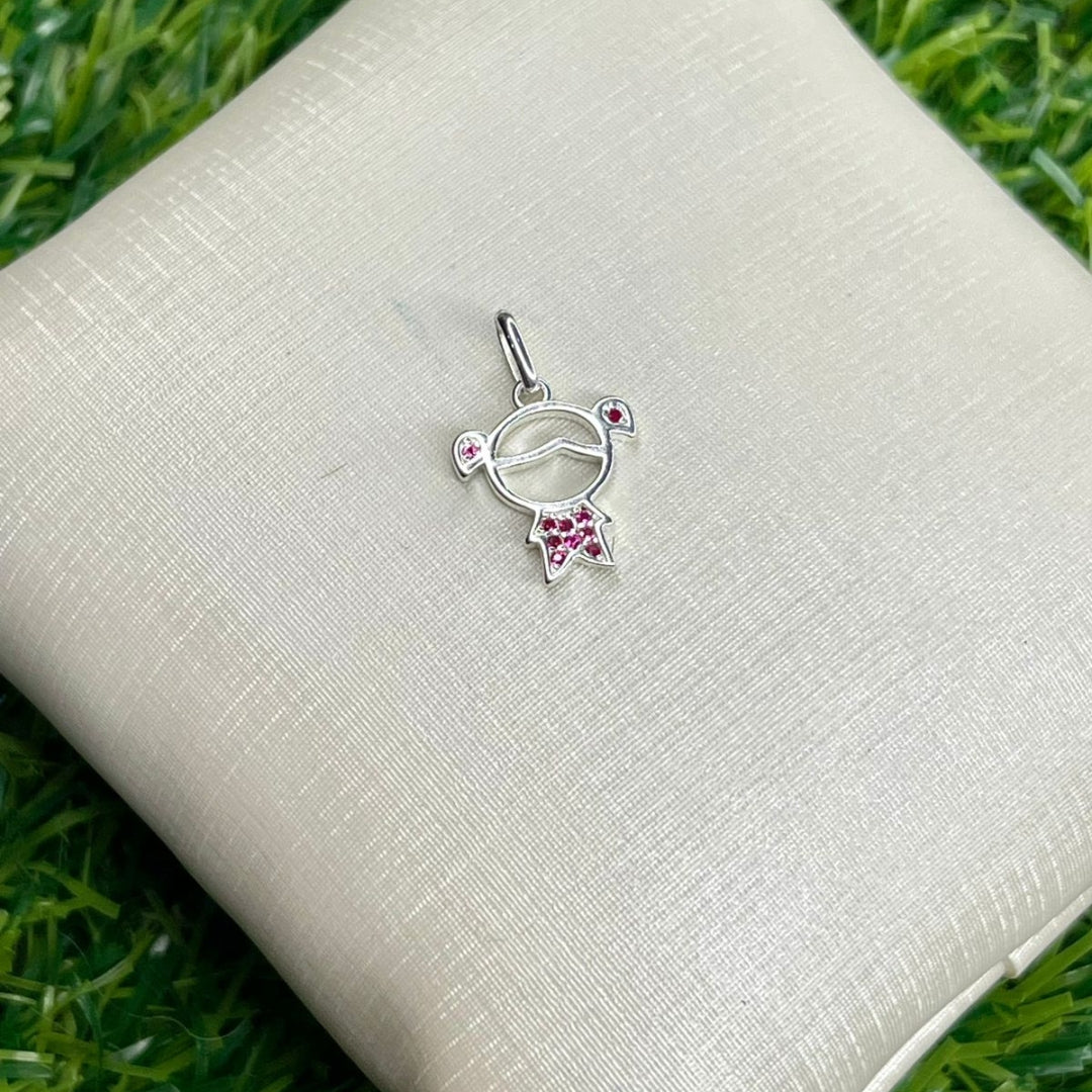 Pingente Menina com Zircônia Prata 925