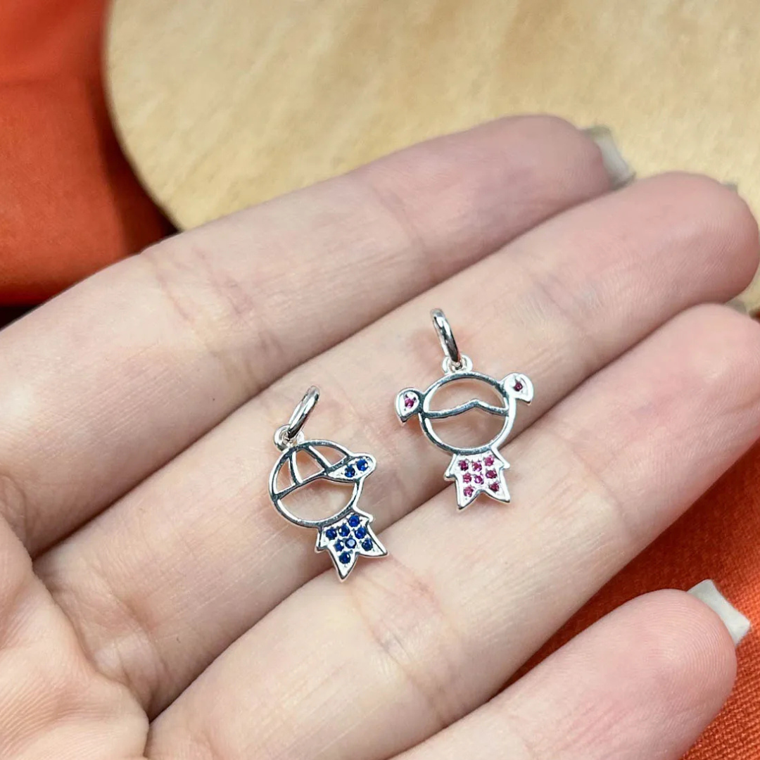 Pingente Menina com Zircônia Prata 925
